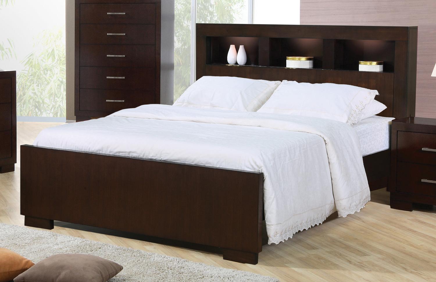 Queen headboard with lights sales and storage